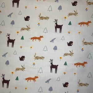Tiny Wilderness Super Snuggle Flannel Cotton Fabric - 1 Yd -  Deer, Rabbit, Fox